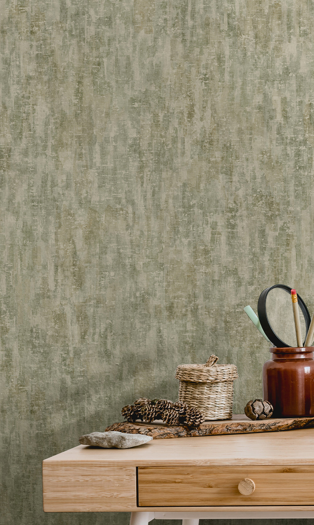 Sage Watercolor Wash Textured Wallpaper R9706