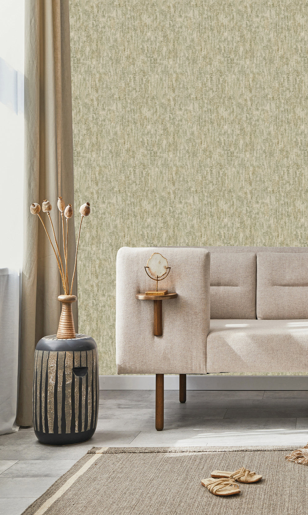 Sage Watercolor Wash Textured Wallpaper R9706