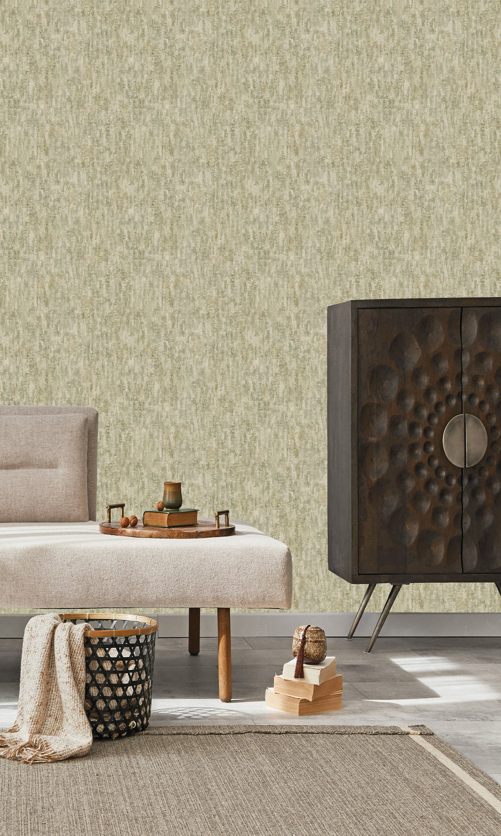Sage Watercolor Wash Textured Wallpaper R9706