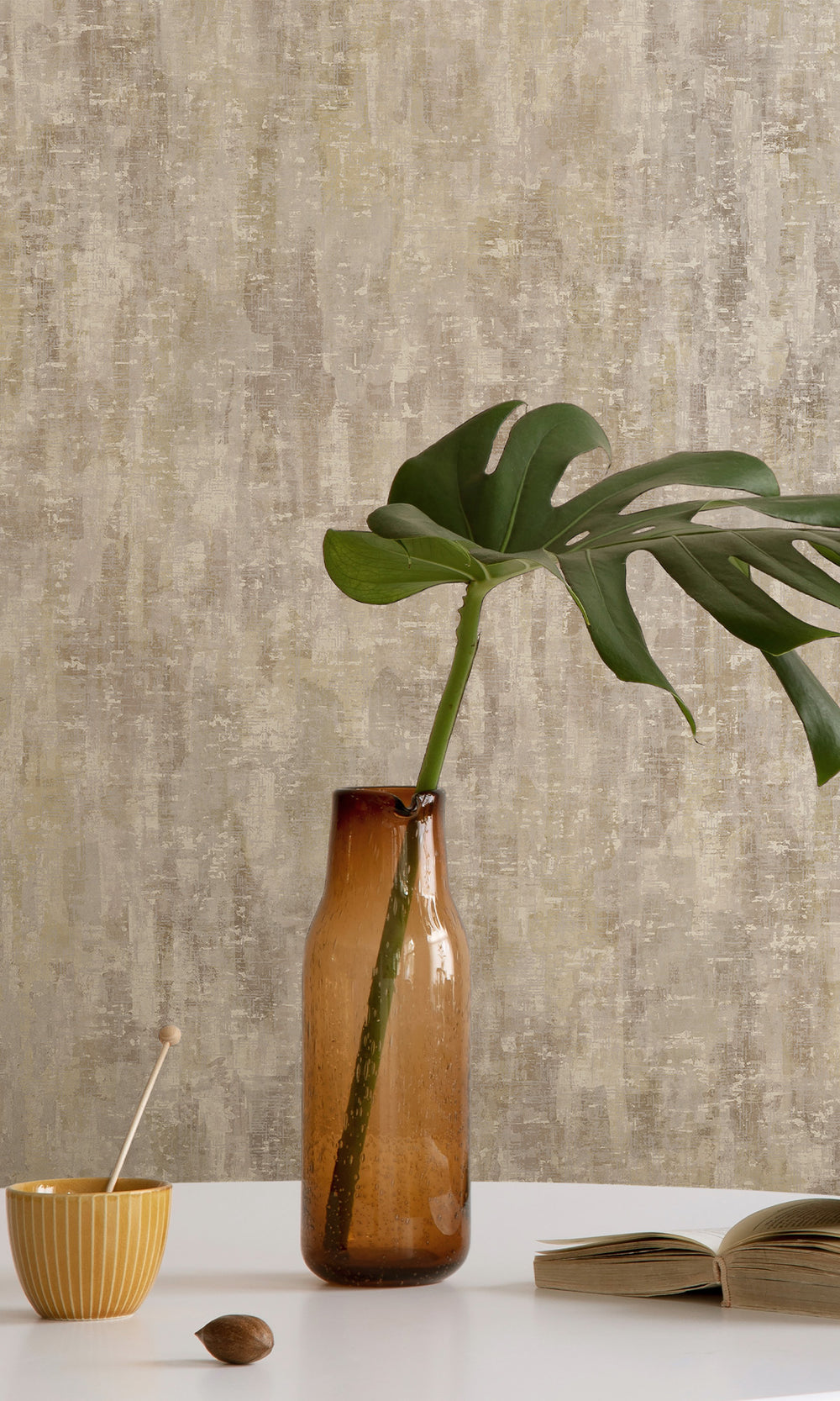 Rust Watercolor Wash Textured Wallpaper R9707