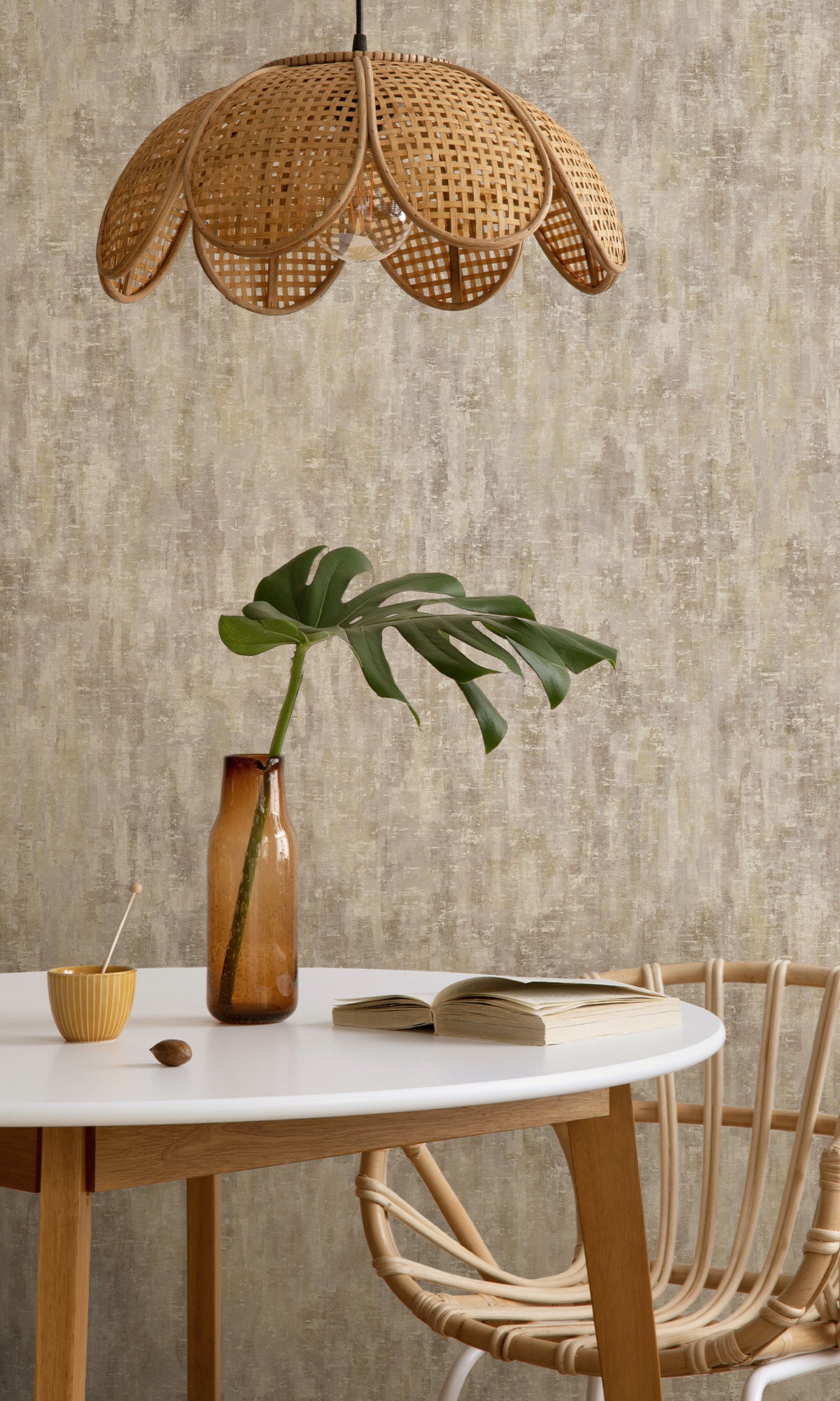 Rust Watercolor Wash Textured Wallpaper R9707