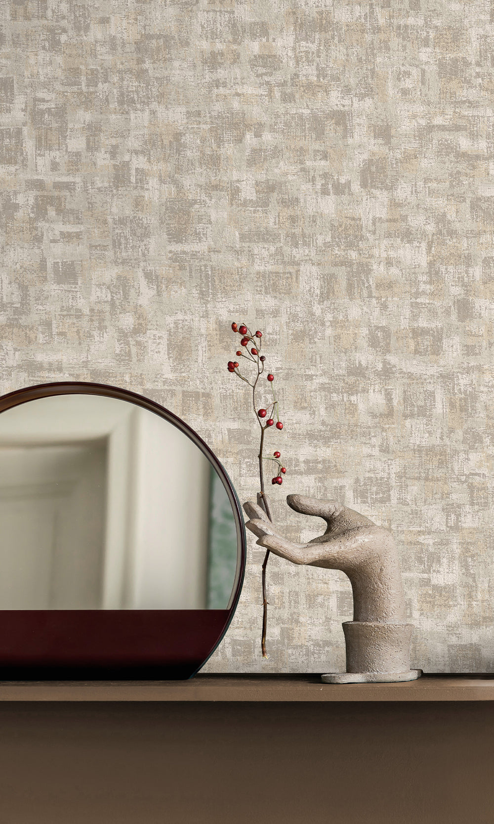 Dove Brushed Block Textured Wallpaper R9708