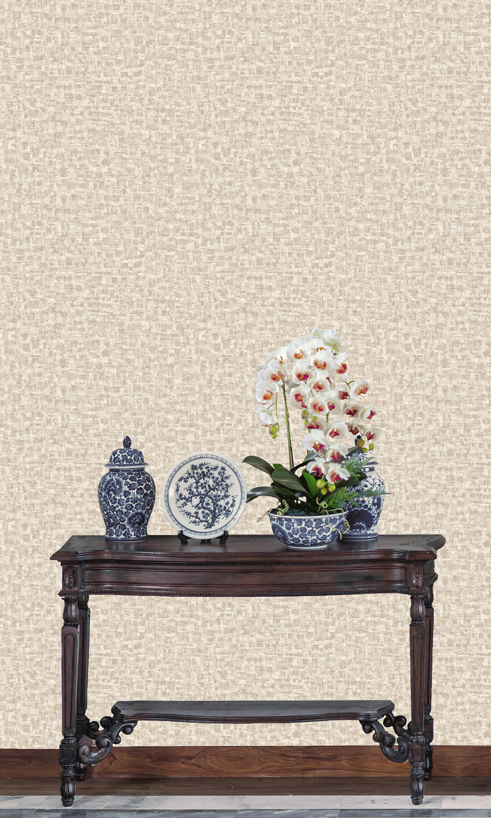 Dove Brushed Block Textured Wallpaper R9708