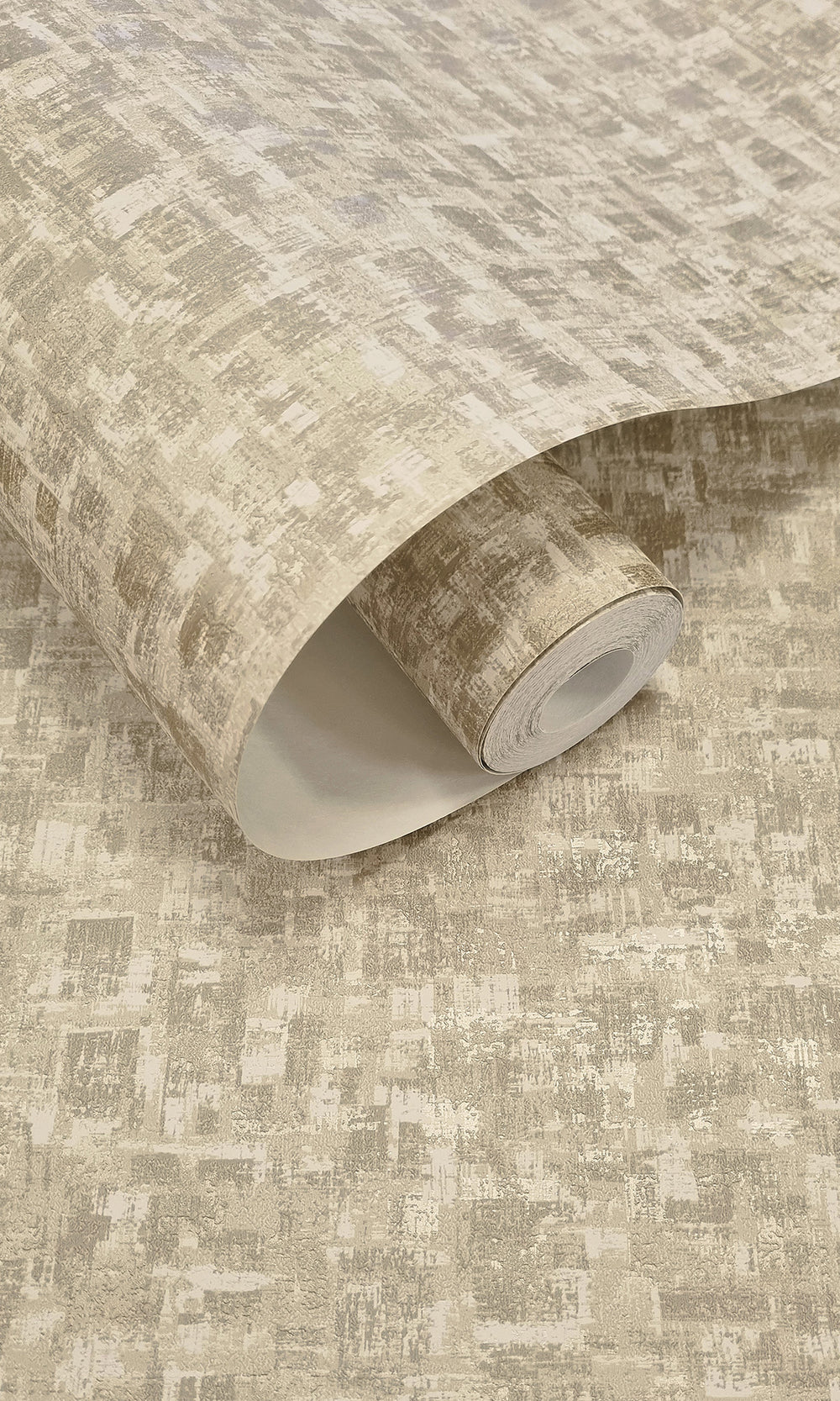 Cream Brushed Block Textured Wallpaper R9709
