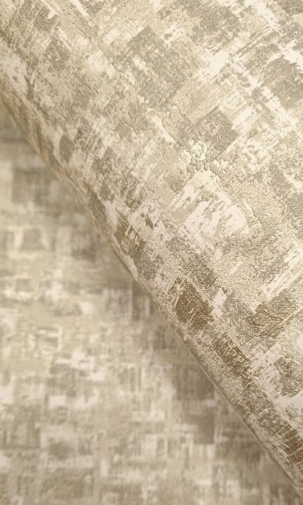 Cream Brushed Block Textured Wallpaper R9709