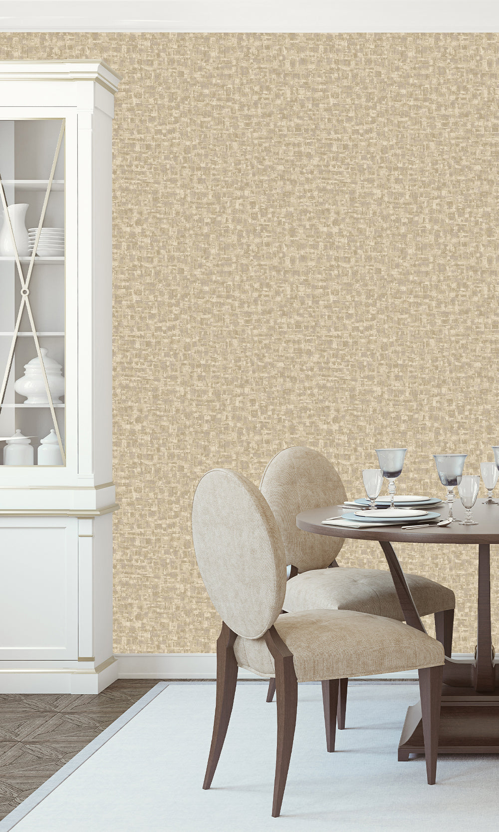 Cream Brushed Block Textured Wallpaper R9709