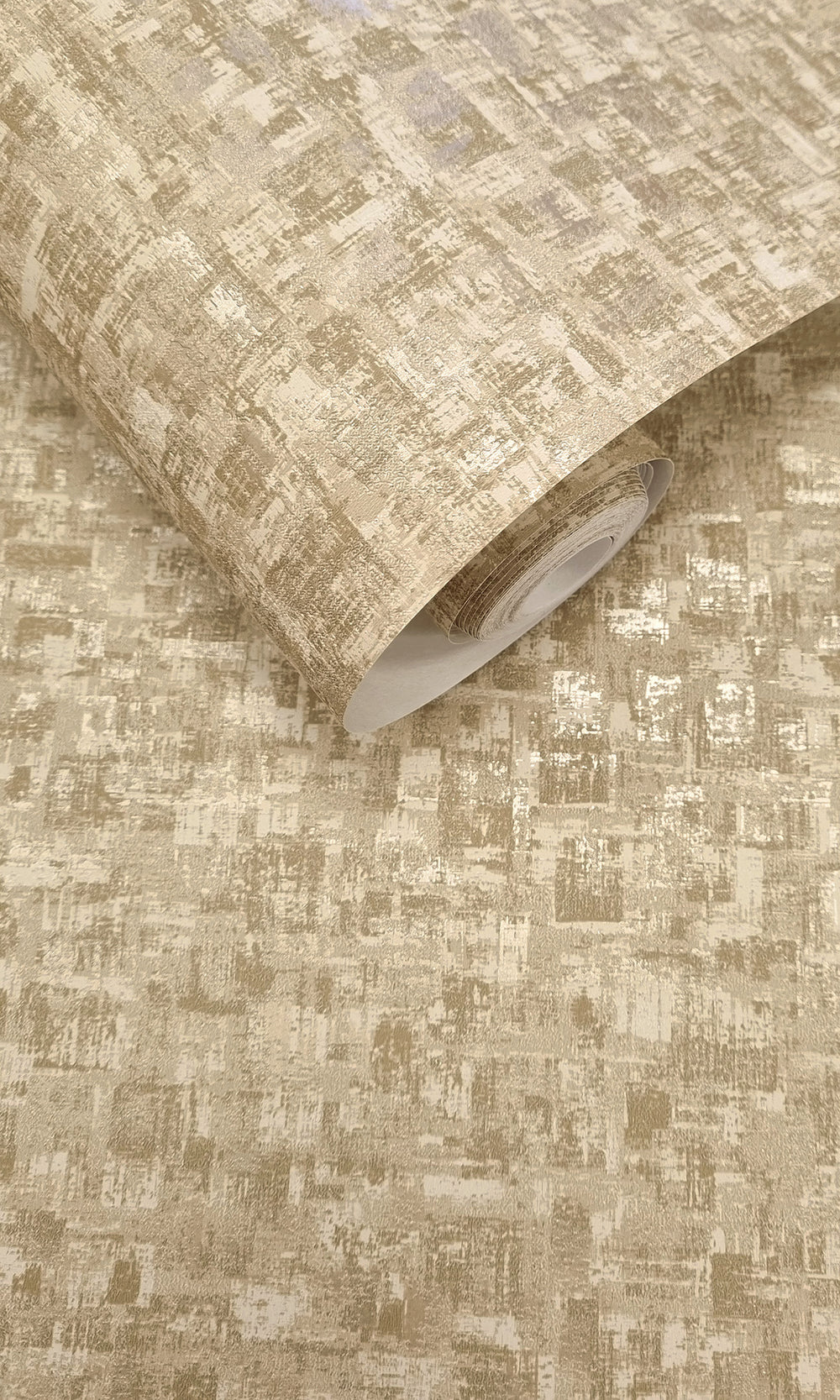 Beige Brushed Block Textured Wallpaper R9710