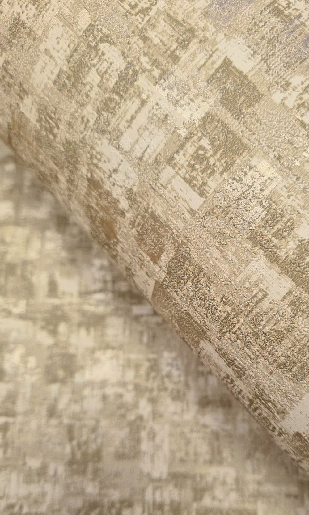 Beige Brushed Block Textured Wallpaper R9710