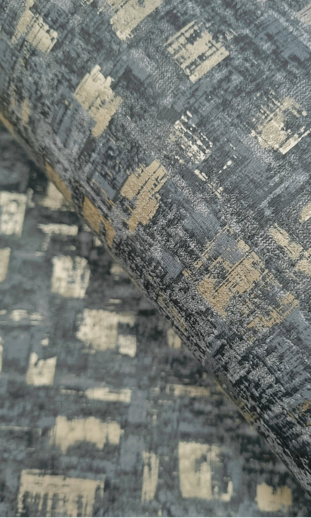Blue Brushed Block Textured Wallpaper R9711
