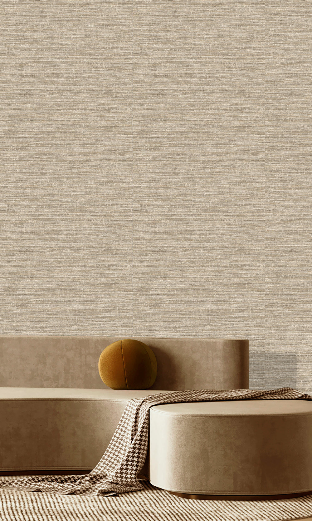 Taupe Handwoven Weave Textured Wallpaper R9713