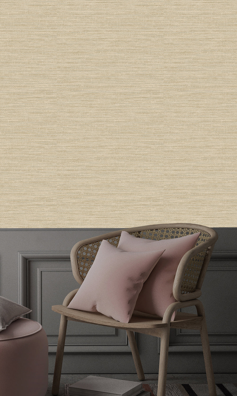 Cream Handwoven Weave Textured Wallpaper R9714