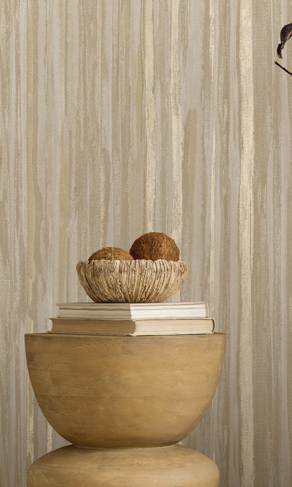 Taupe Striking Textured Striped Wallpaper R9718