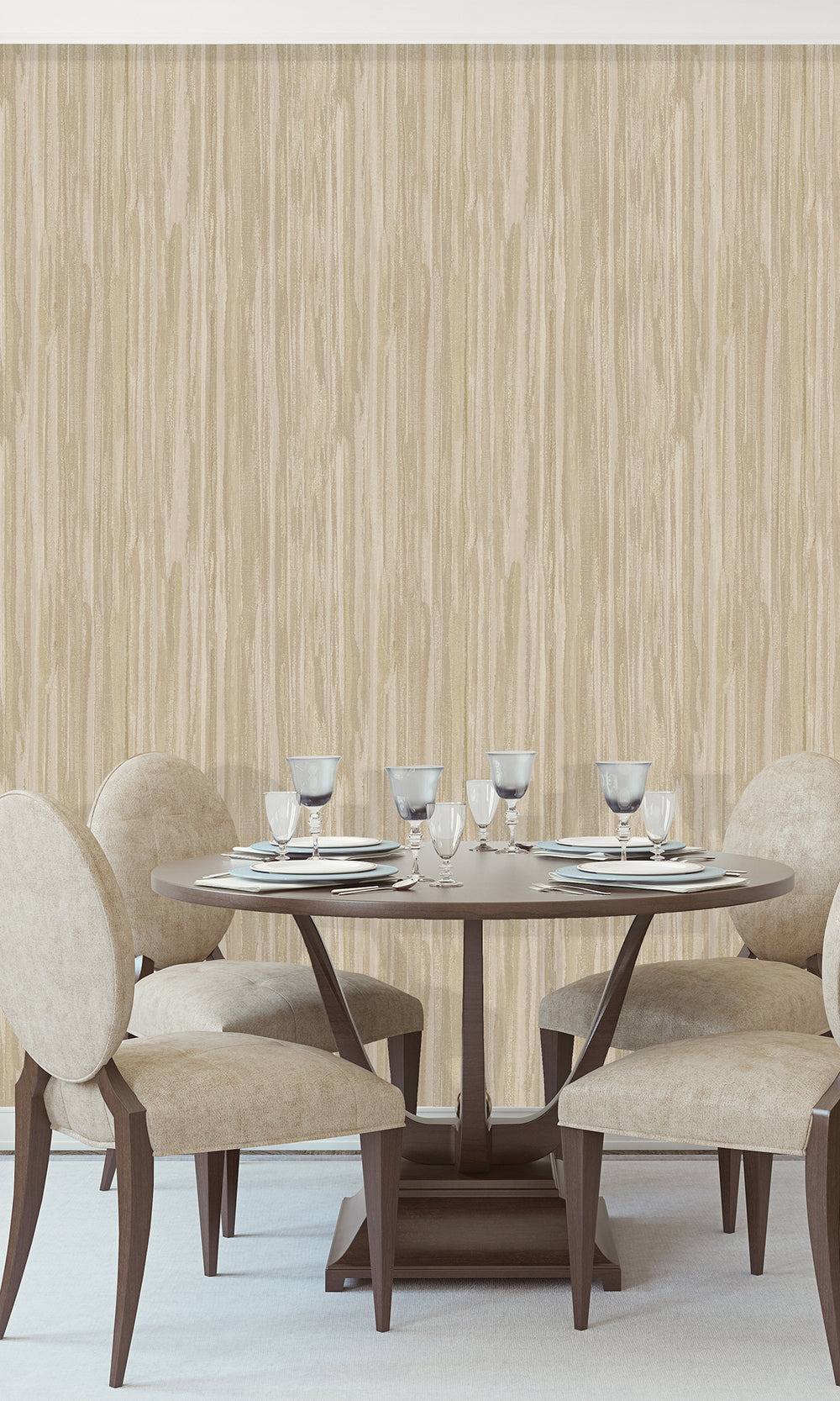 Taupe Striking Textured Striped Wallpaper R9718