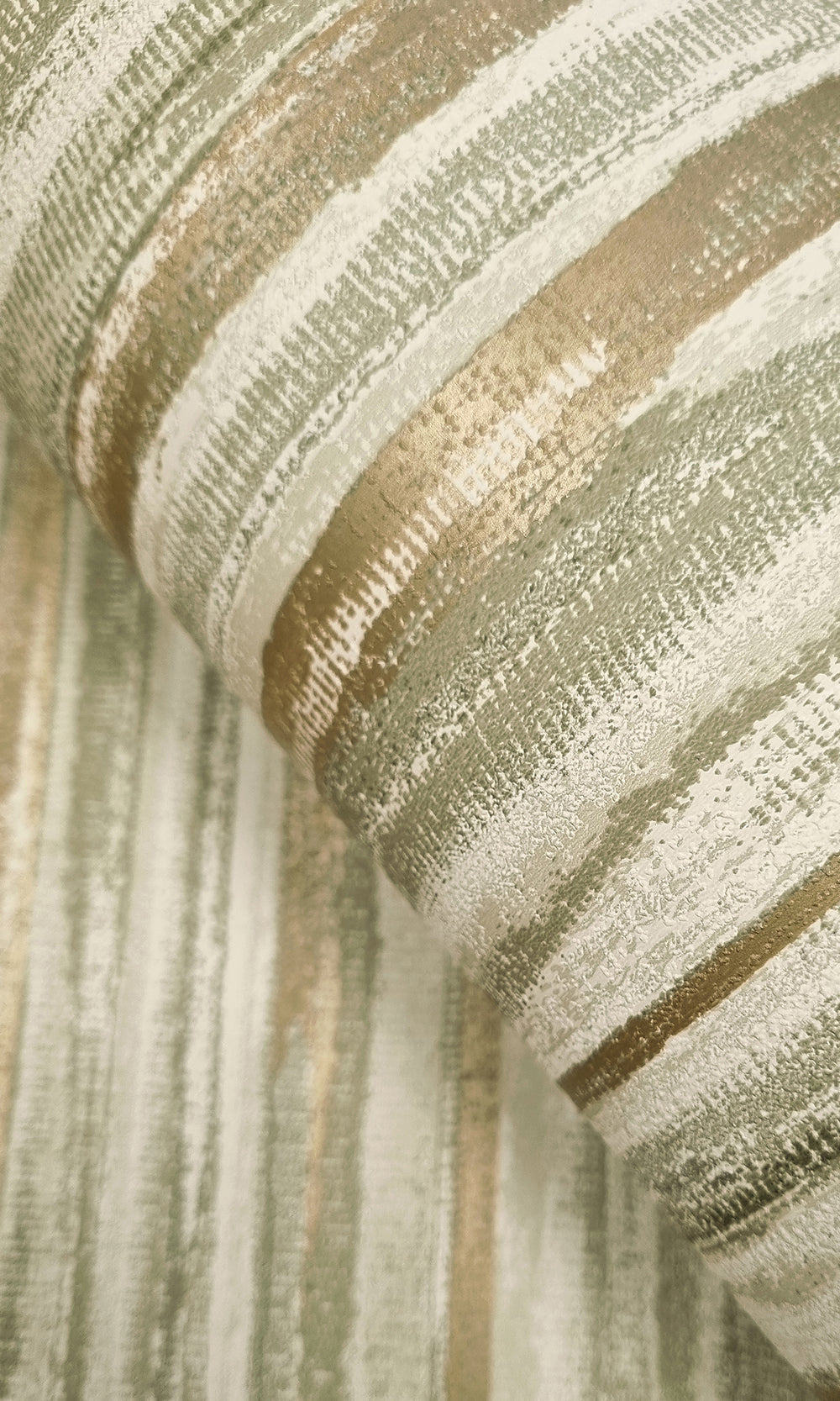 Sage Striking Textured Striped Wallpaper R9719