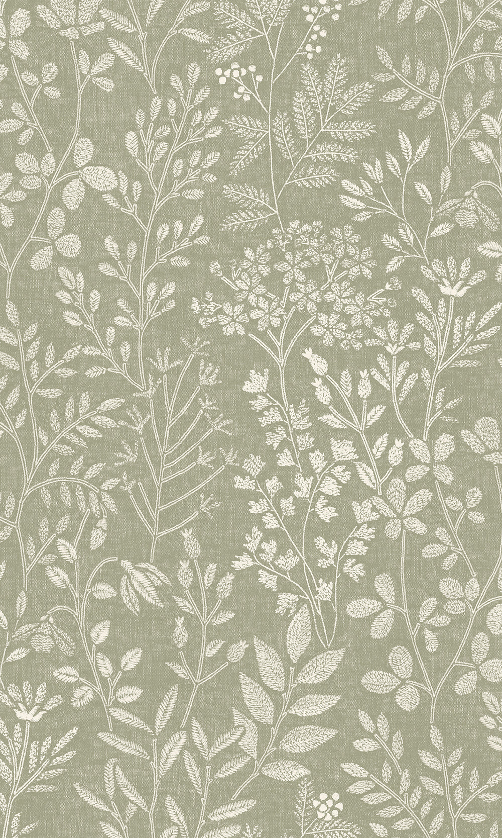 Taupe Grey Leaf Motif Wallpaper R9722