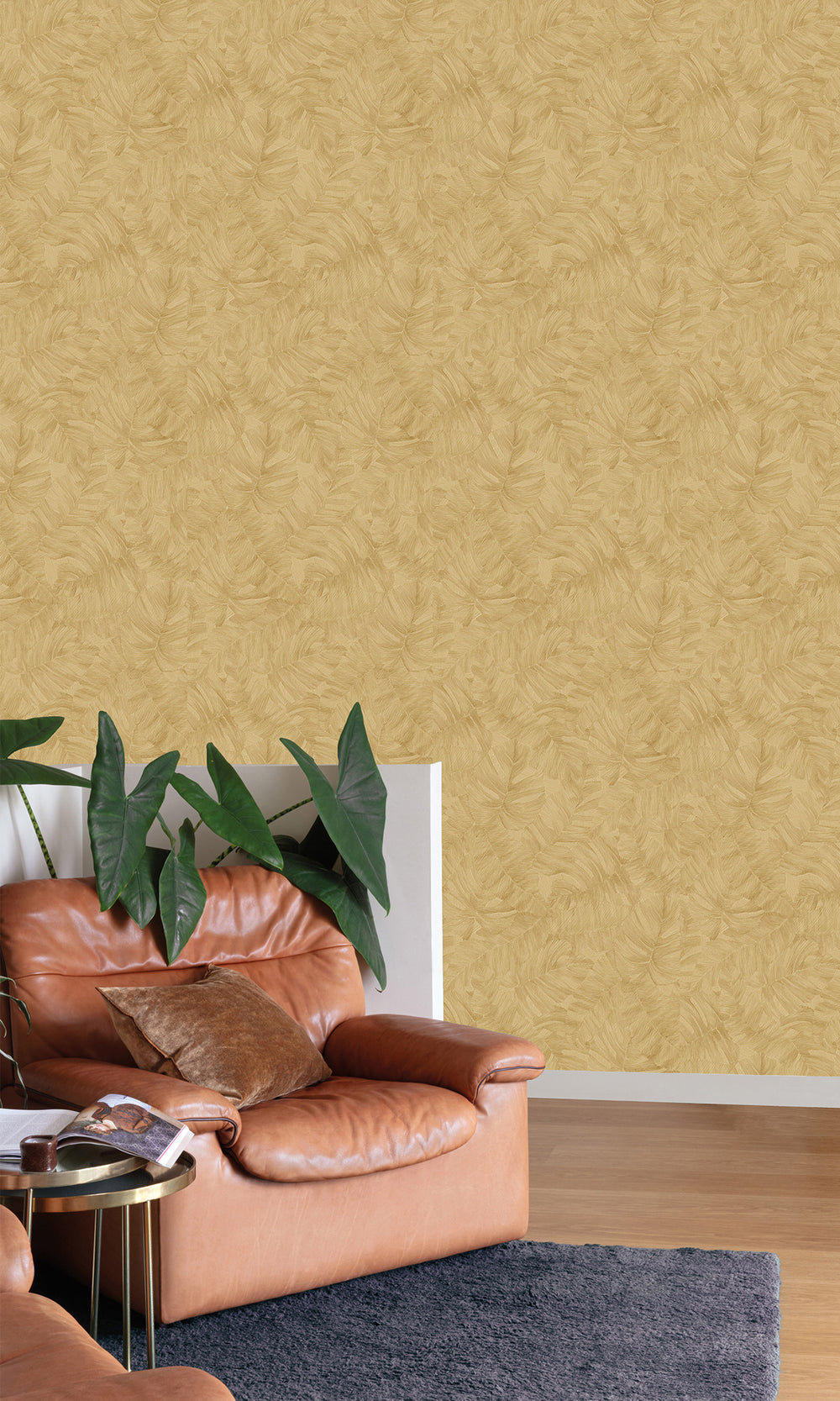 Sorell Brown All-over Monstera Leaves Wallpaper R9724