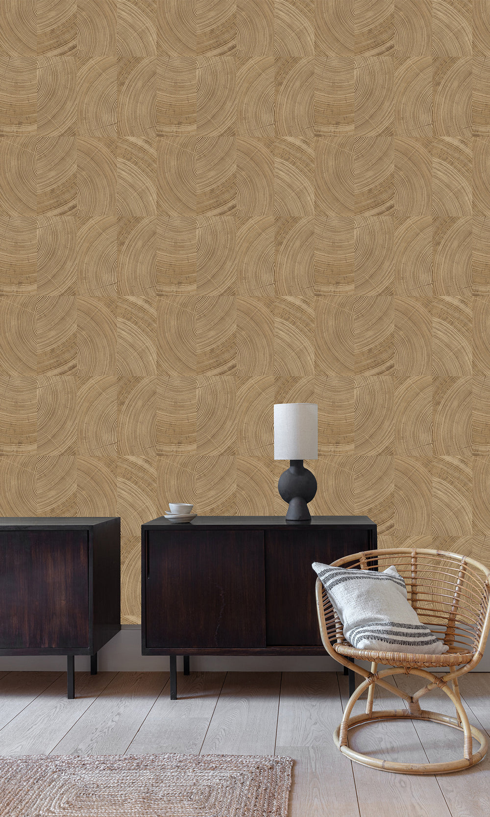 Sandal Collaged Tree Cross Section Wallpaper R9729