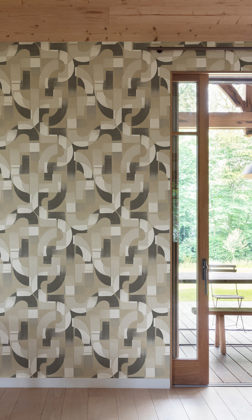 Bison Hide/Ironside Grey Geometric Collage Wallpaper R9737
