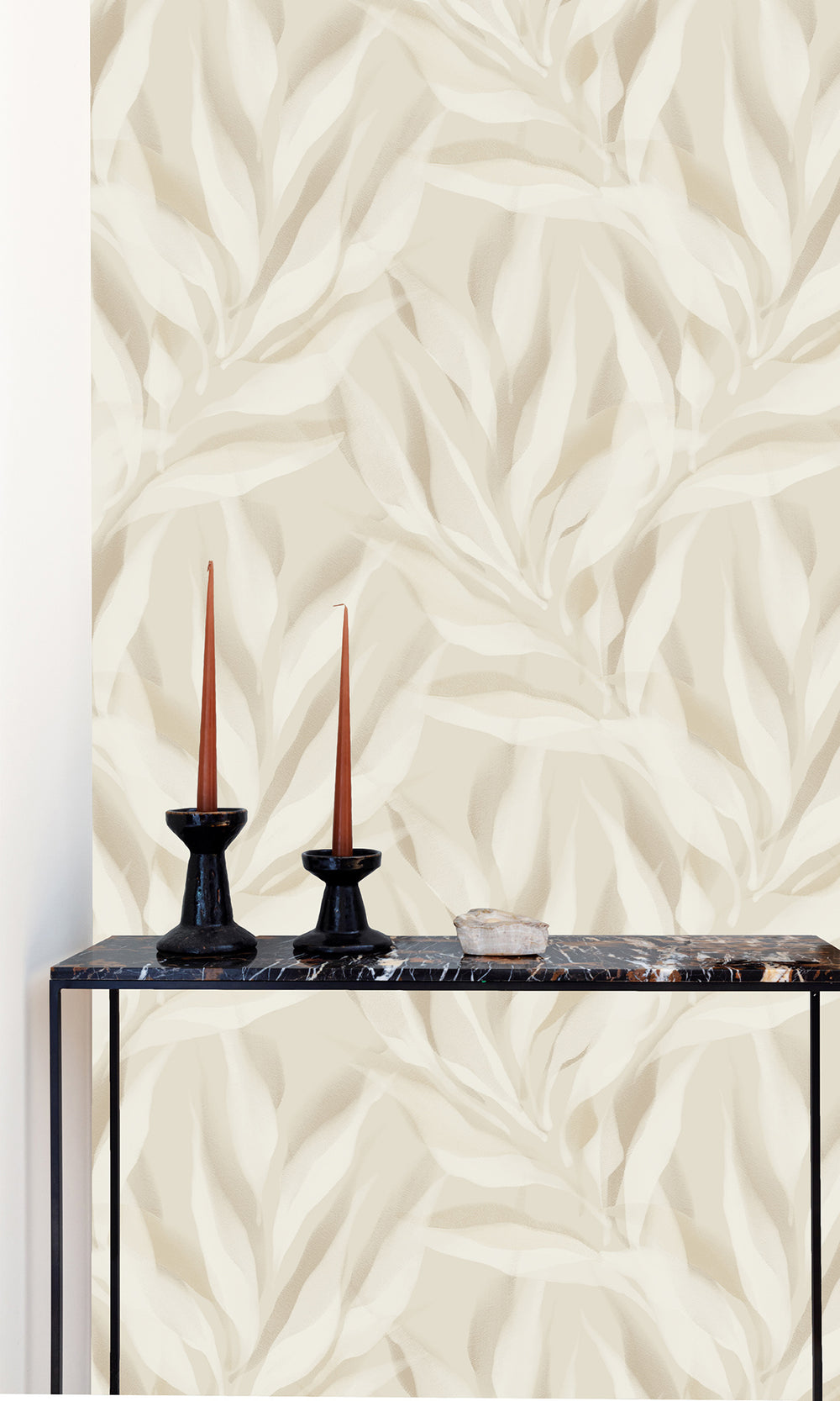 Soft Amber Allover Dracaena Leaves Wallpaper R9738
