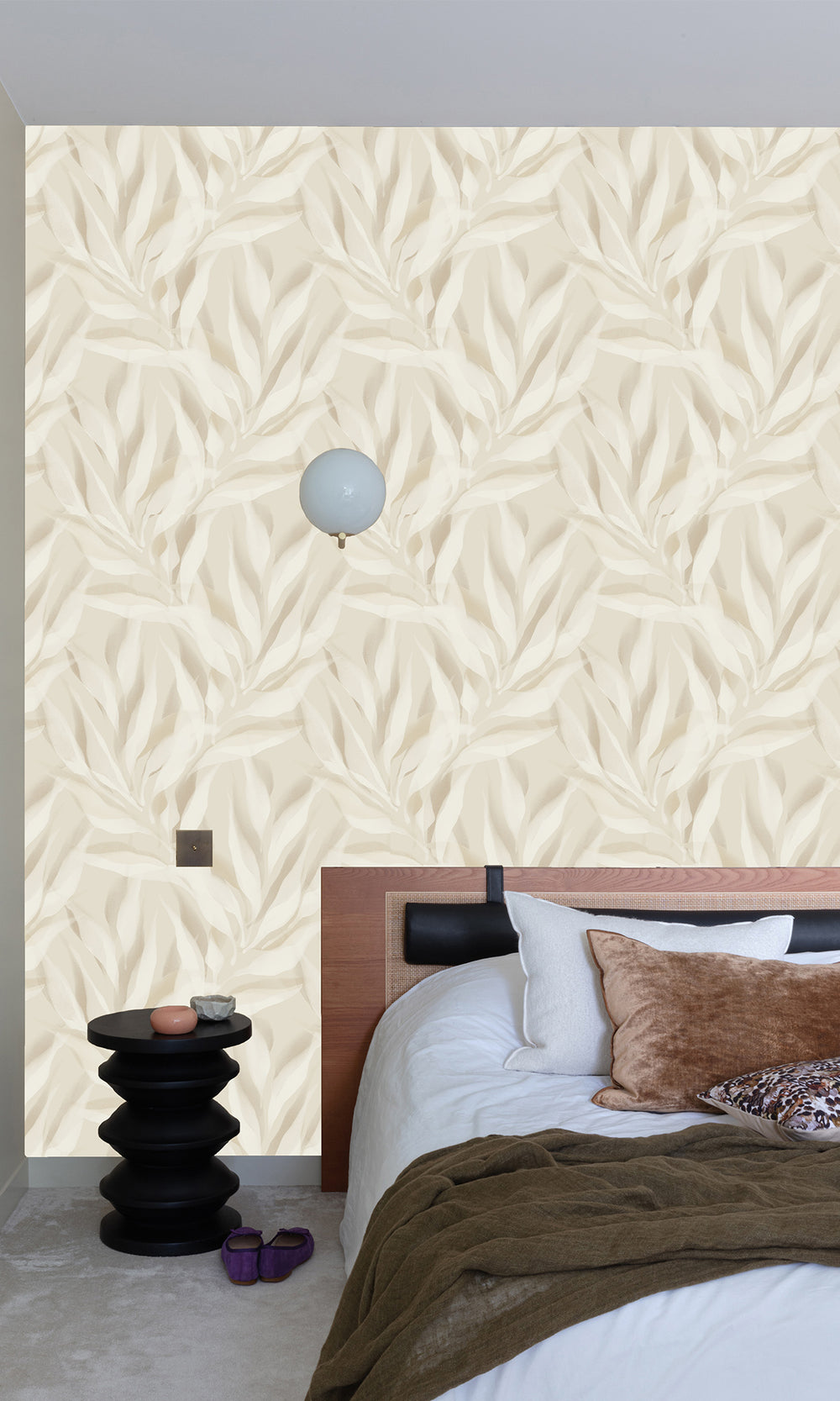 Soft Amber Allover Dracaena Leaves Wallpaper R9738