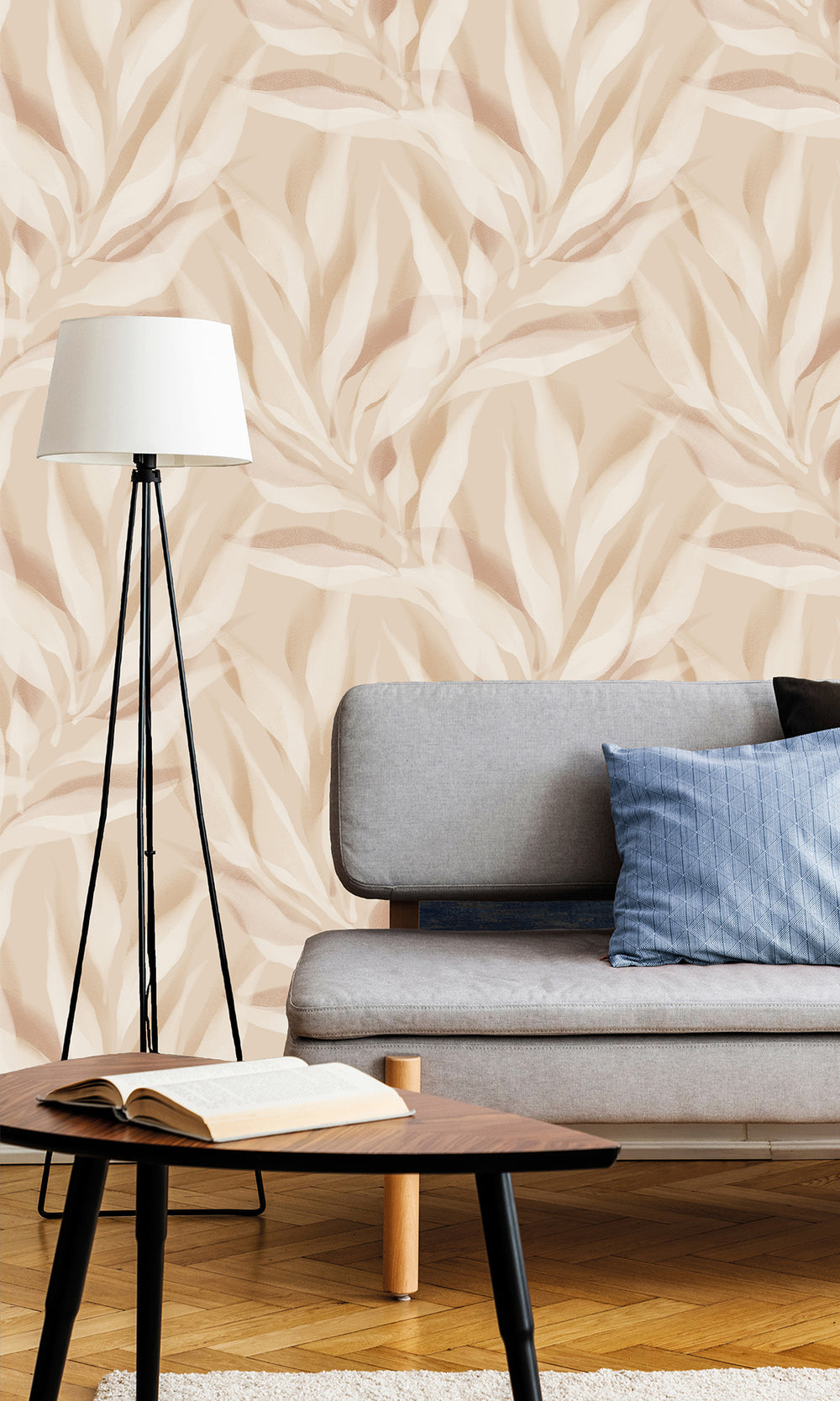 Cameo Allover Dracaena Leaves Wallpaper R9740