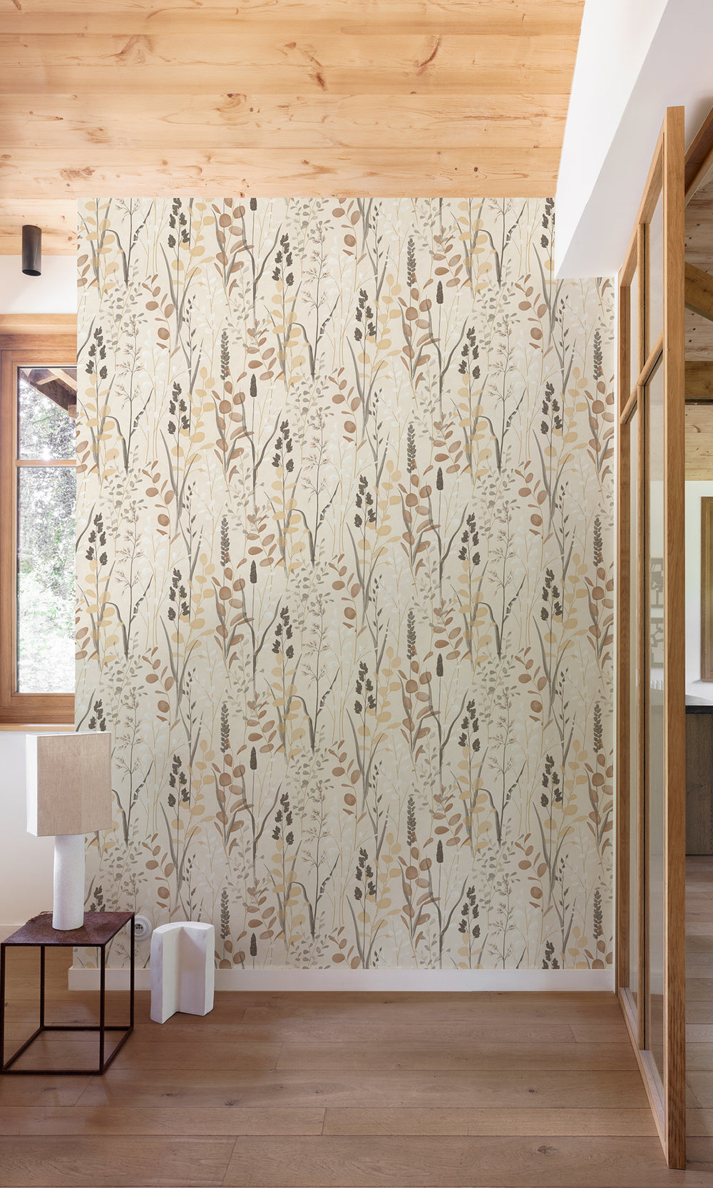 Pearl Bush Leaf Motif Wallpaper R9743
