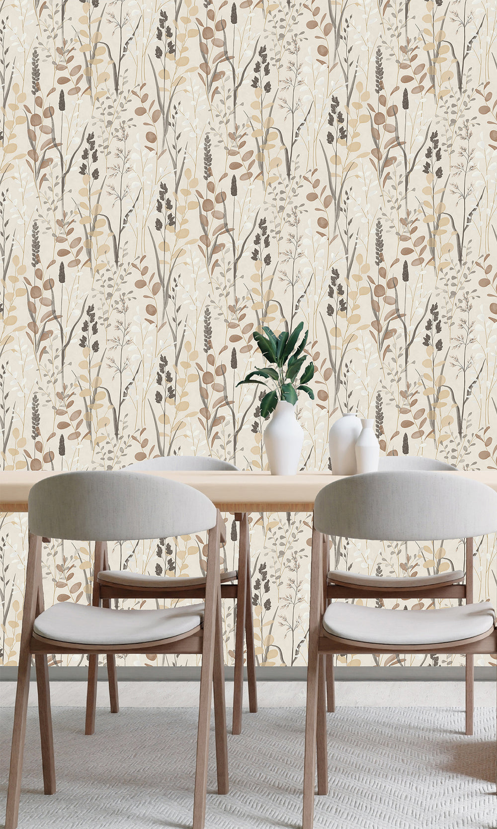 Pearl Bush Leaf Motif Wallpaper R9743