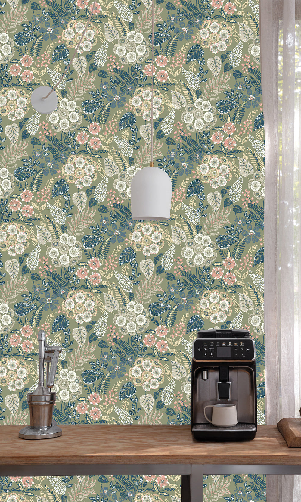 Bandicoot/William Blue Tropical Bouquet Wallpaper R9748