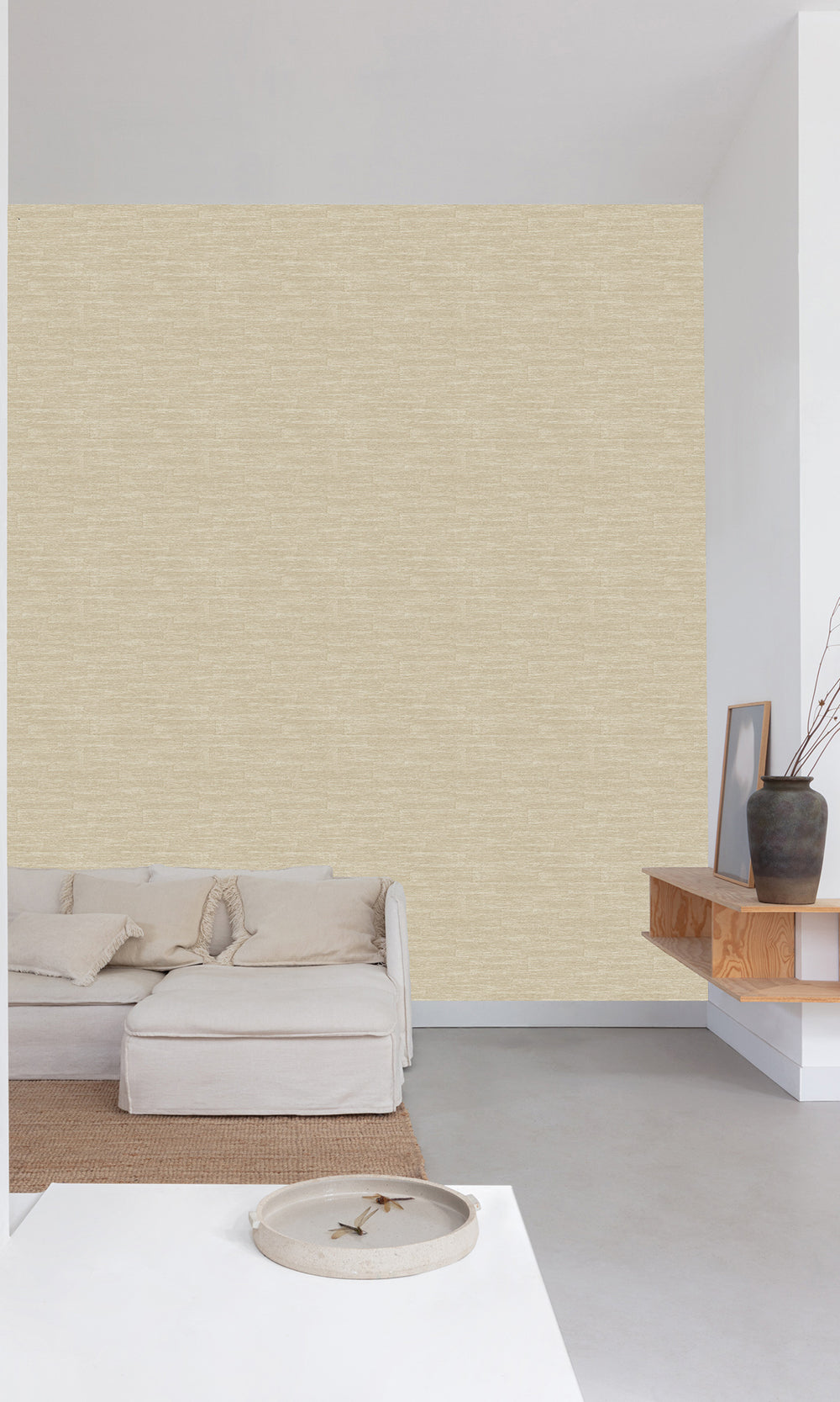 British Khaki Faux Grasscloth Wallpaper R9750