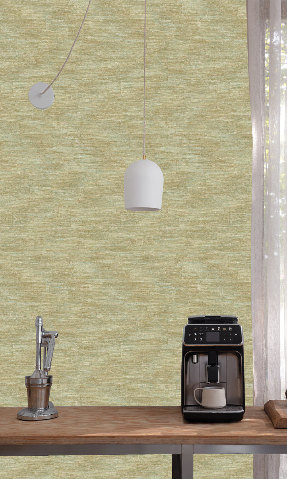 Autumn Sage Faux Grasscloth Wallpaper R9753