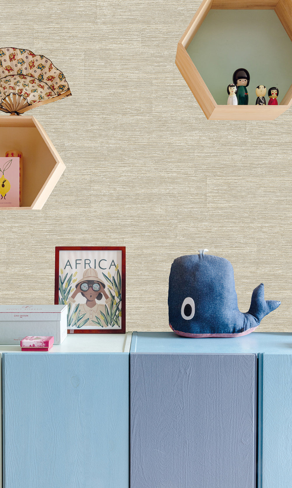 Arragonite Faux Grasscloth Wallpaper R9754