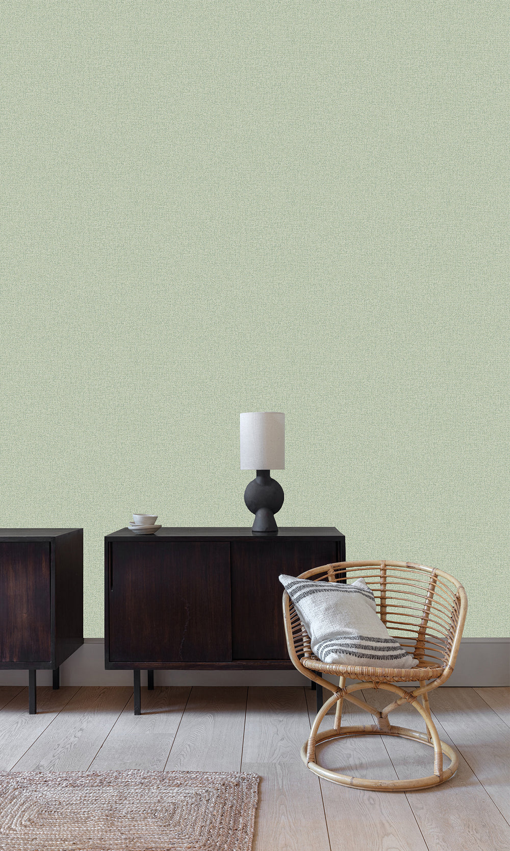 Fog Green Abstract Plain Weave Wallpaper R9758
