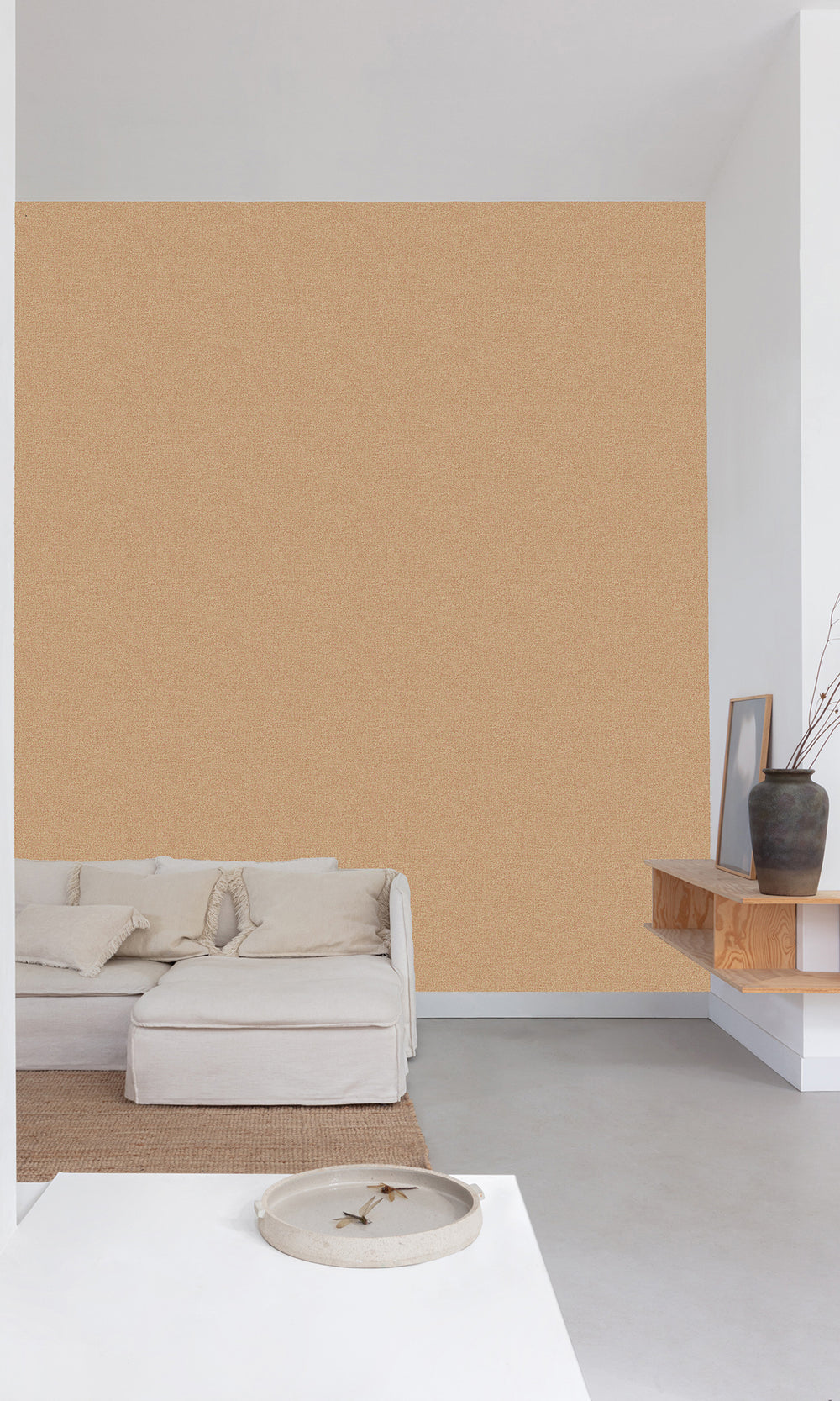 Loquat Brown Abstract Plain Weave Wallpaper R9759