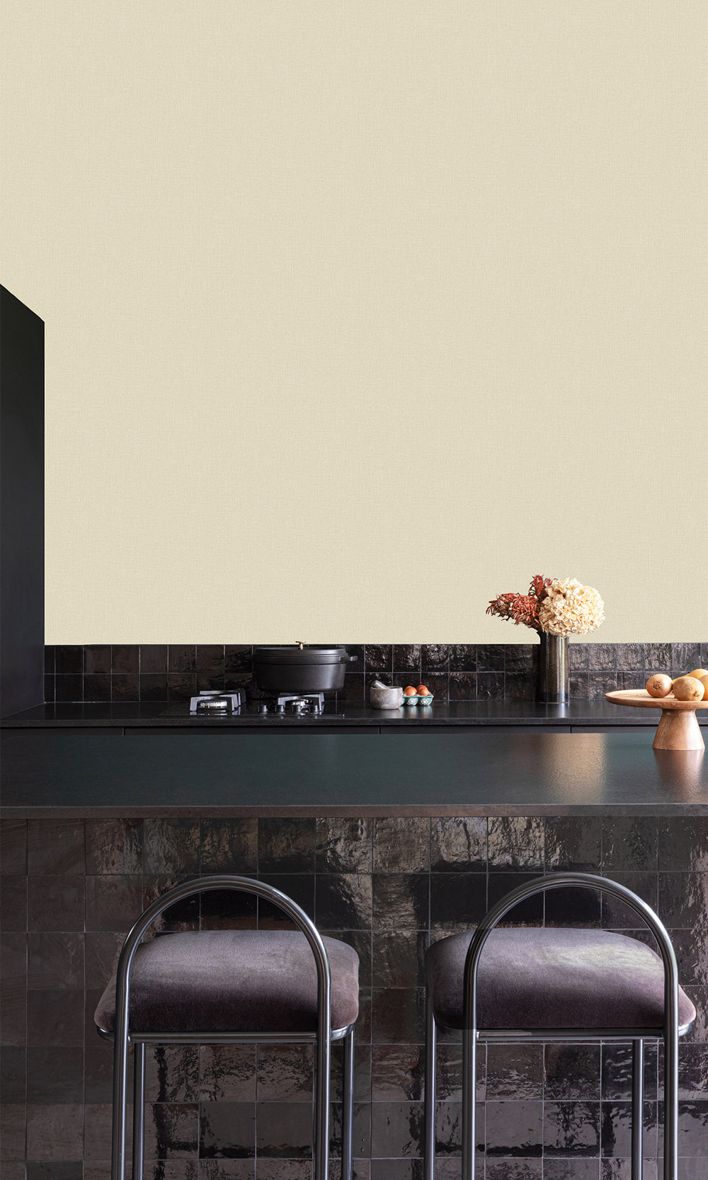 Lime Chalk Fine Weave Wallpaper R9763