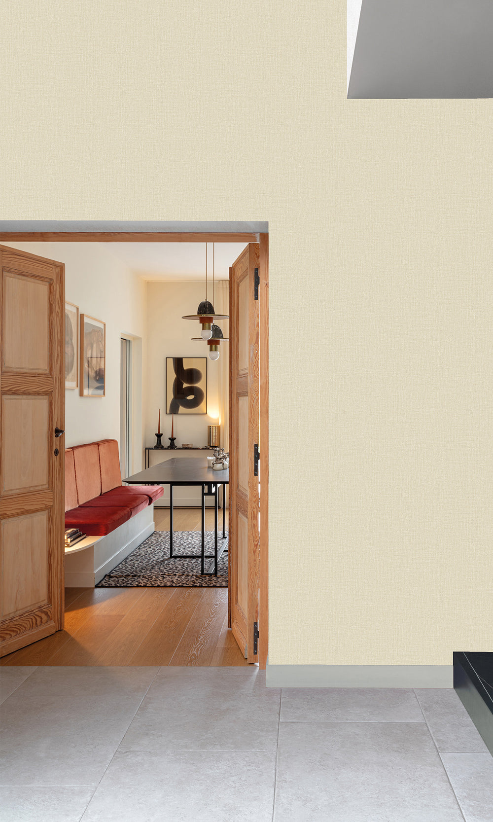 Lime Chalk Fine Weave Wallpaper R9763