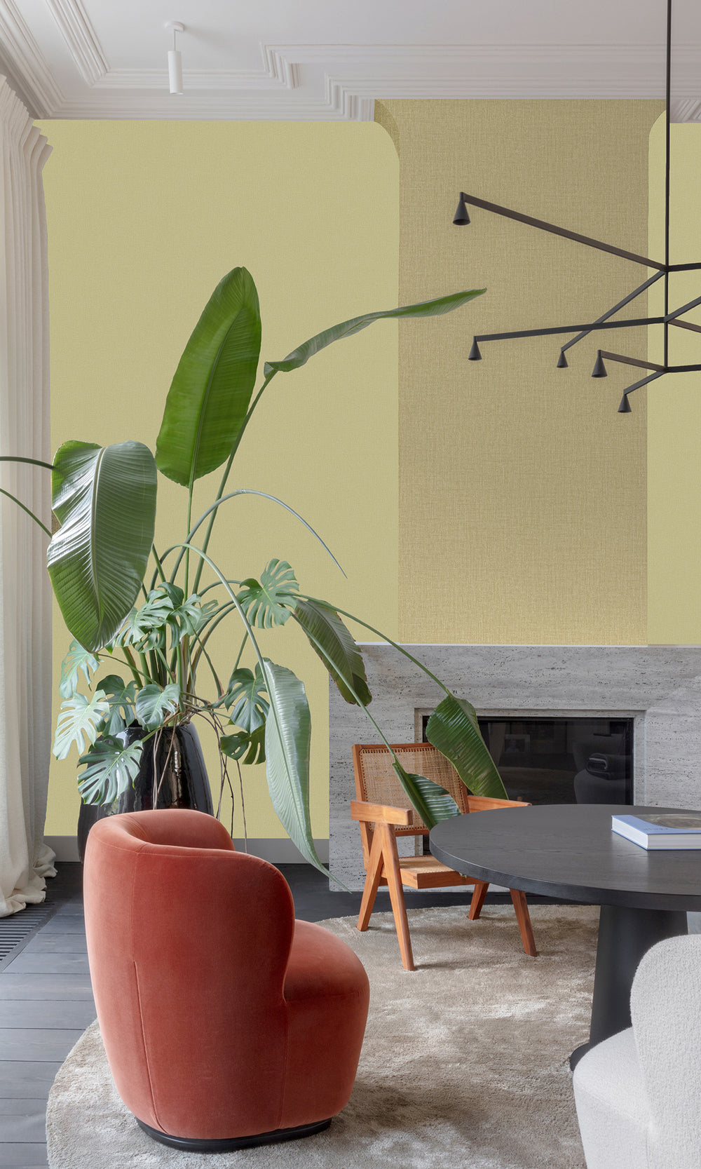 Lime Peel Fine Weave Wallpaper R9769