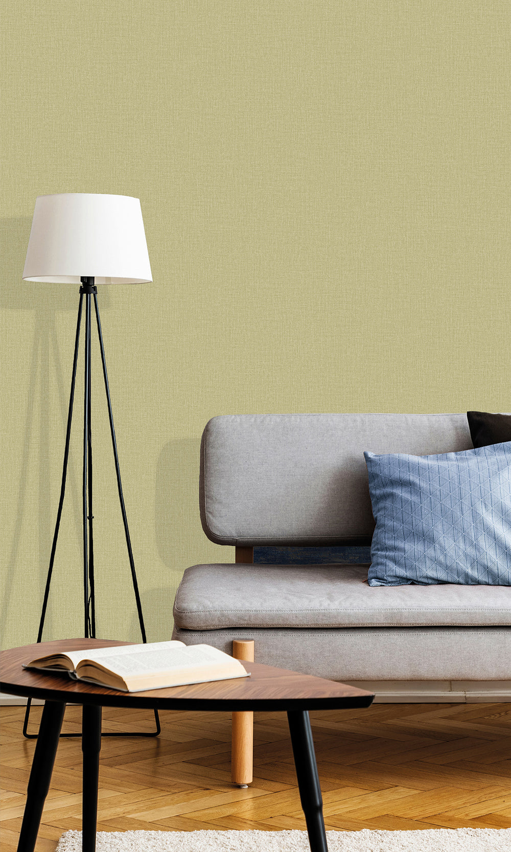 Lime Peel Fine Weave Wallpaper R9769