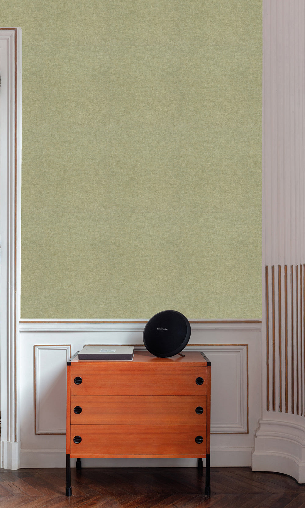 Neutral Green Faux Concrete Wallpaper R9776