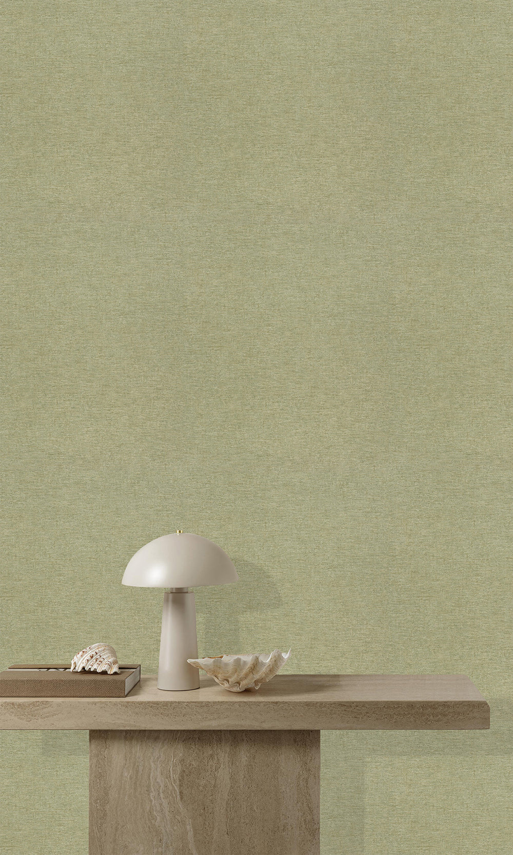 Neutral Green Faux Concrete Wallpaper R9776