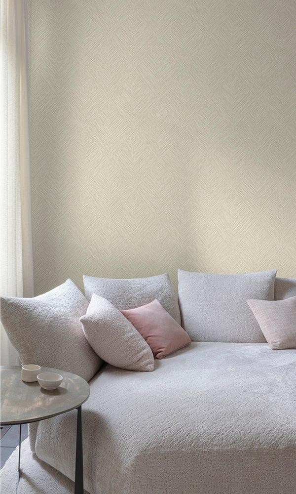 Almond Paste Tiled Basketweave Wallpaper R9780