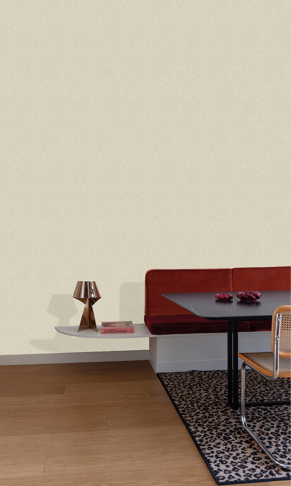Almond Paste Tiled Basketweave Wallpaper R9780