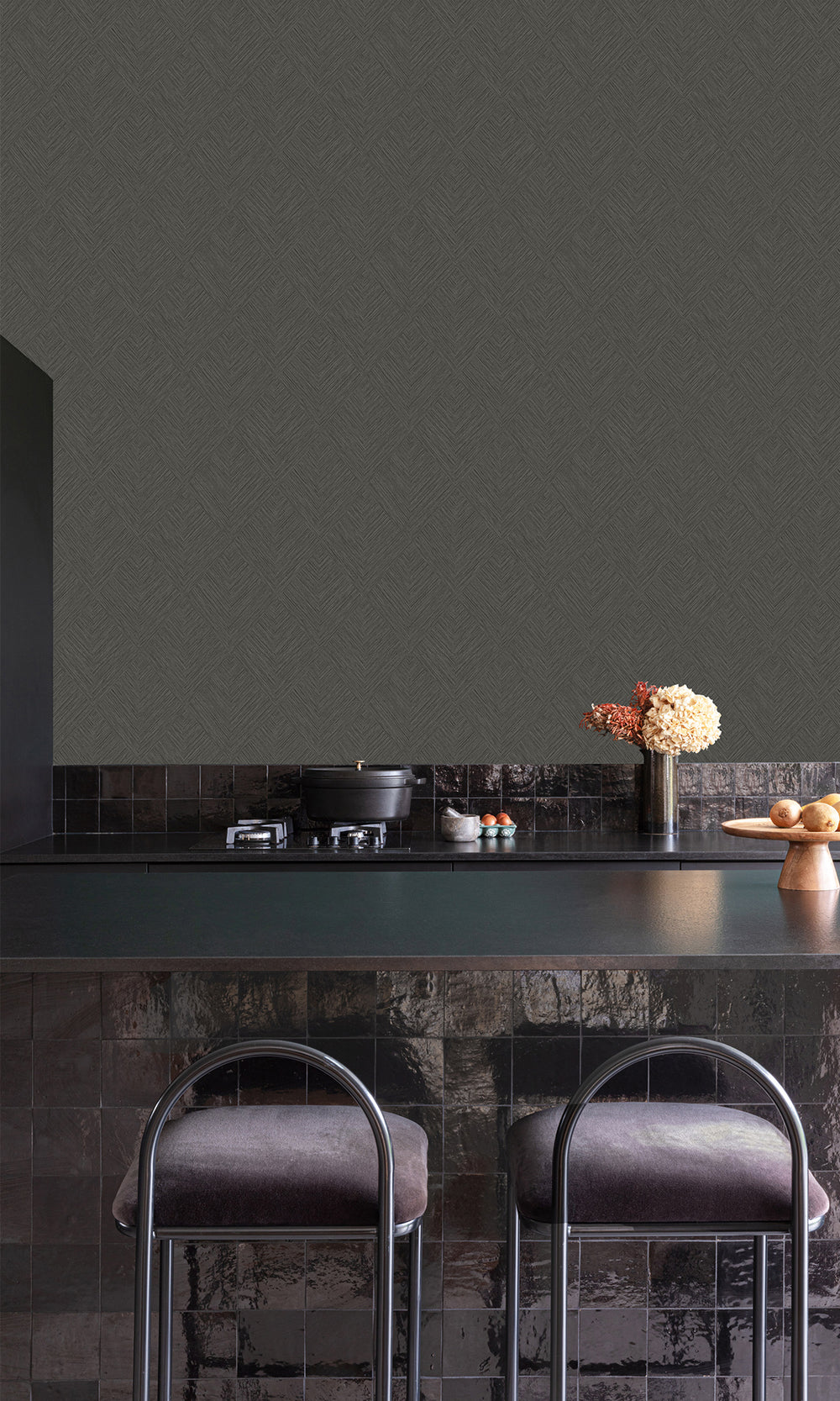Gravel Tiled Basketweave Wallpaper R9782