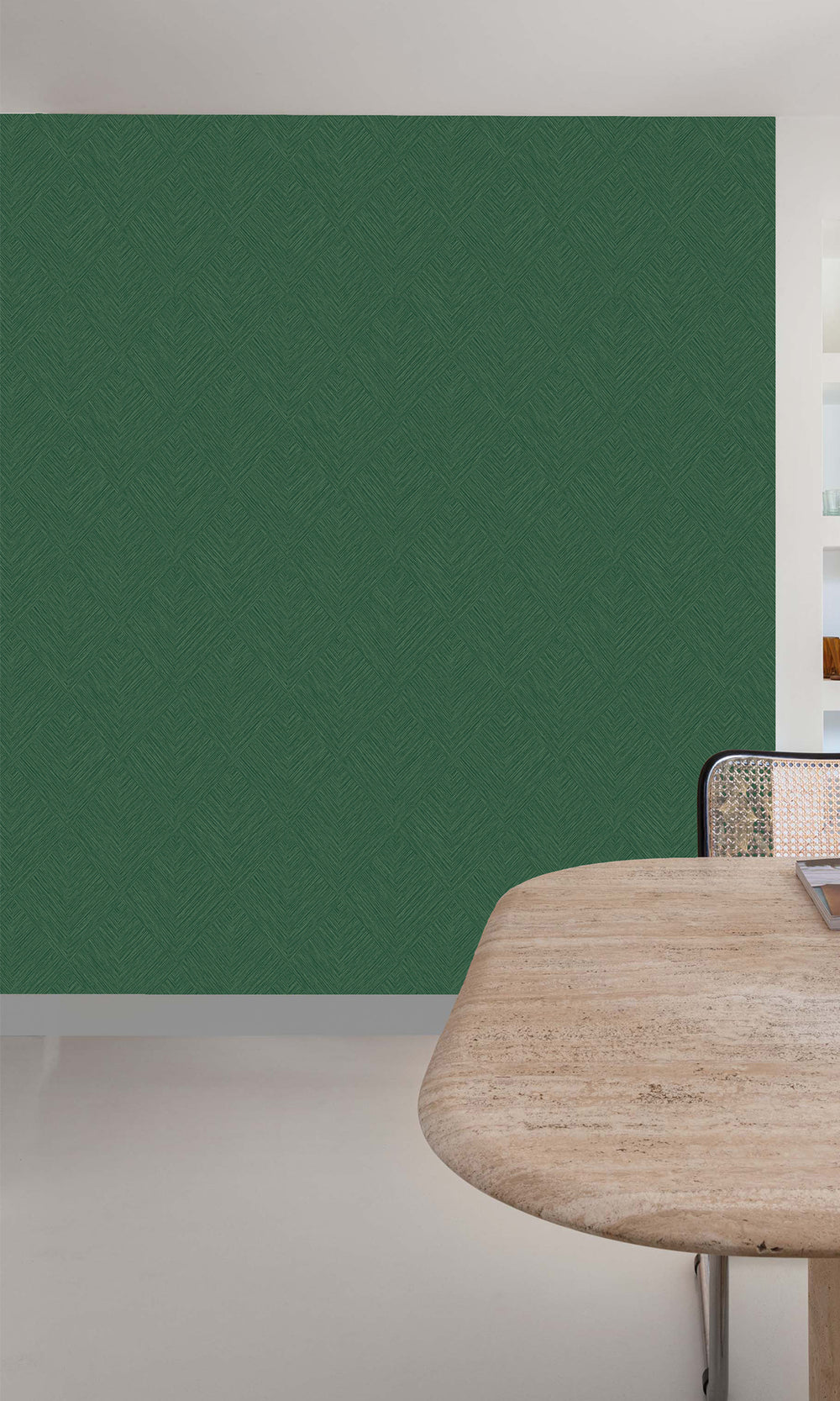Elm Green Tiled Basketweave Wallpaper R9783