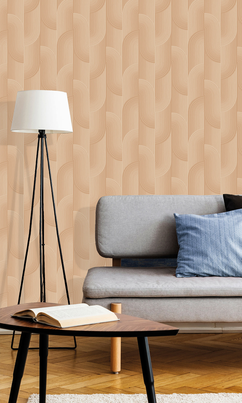 Cinnamon Frost Knitted Stripe Wallpaper R9788