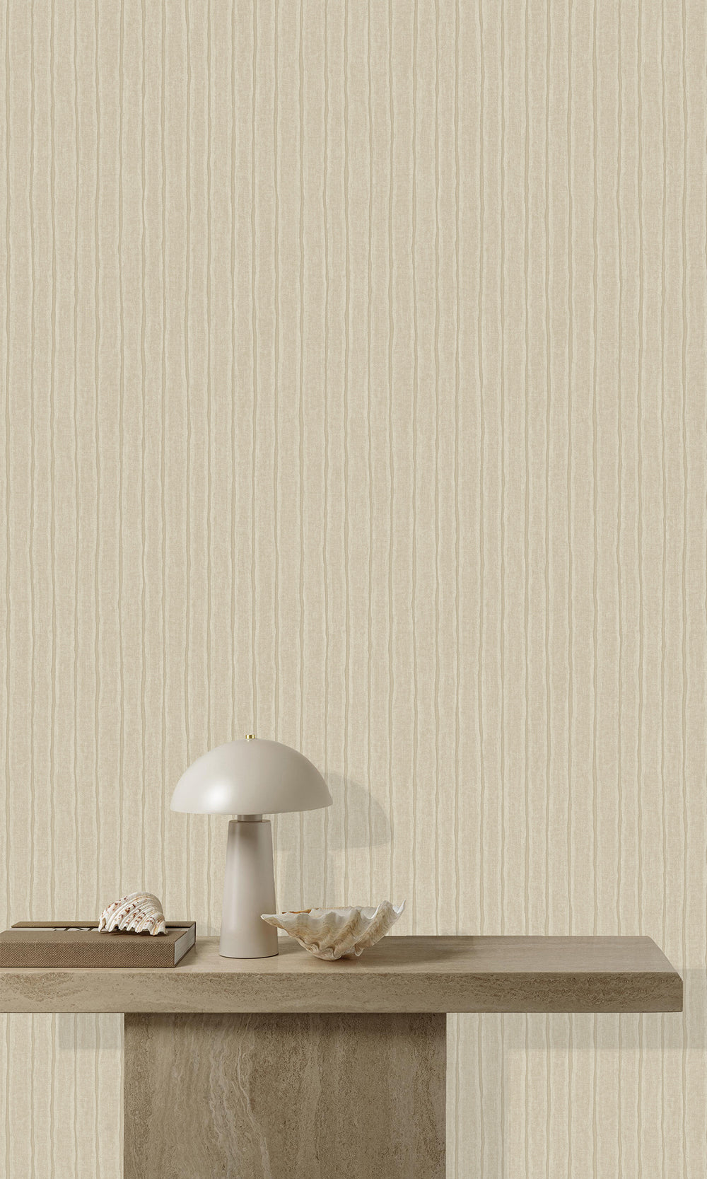 Desert Khaki Uneven Stripe Wallpaper R9790