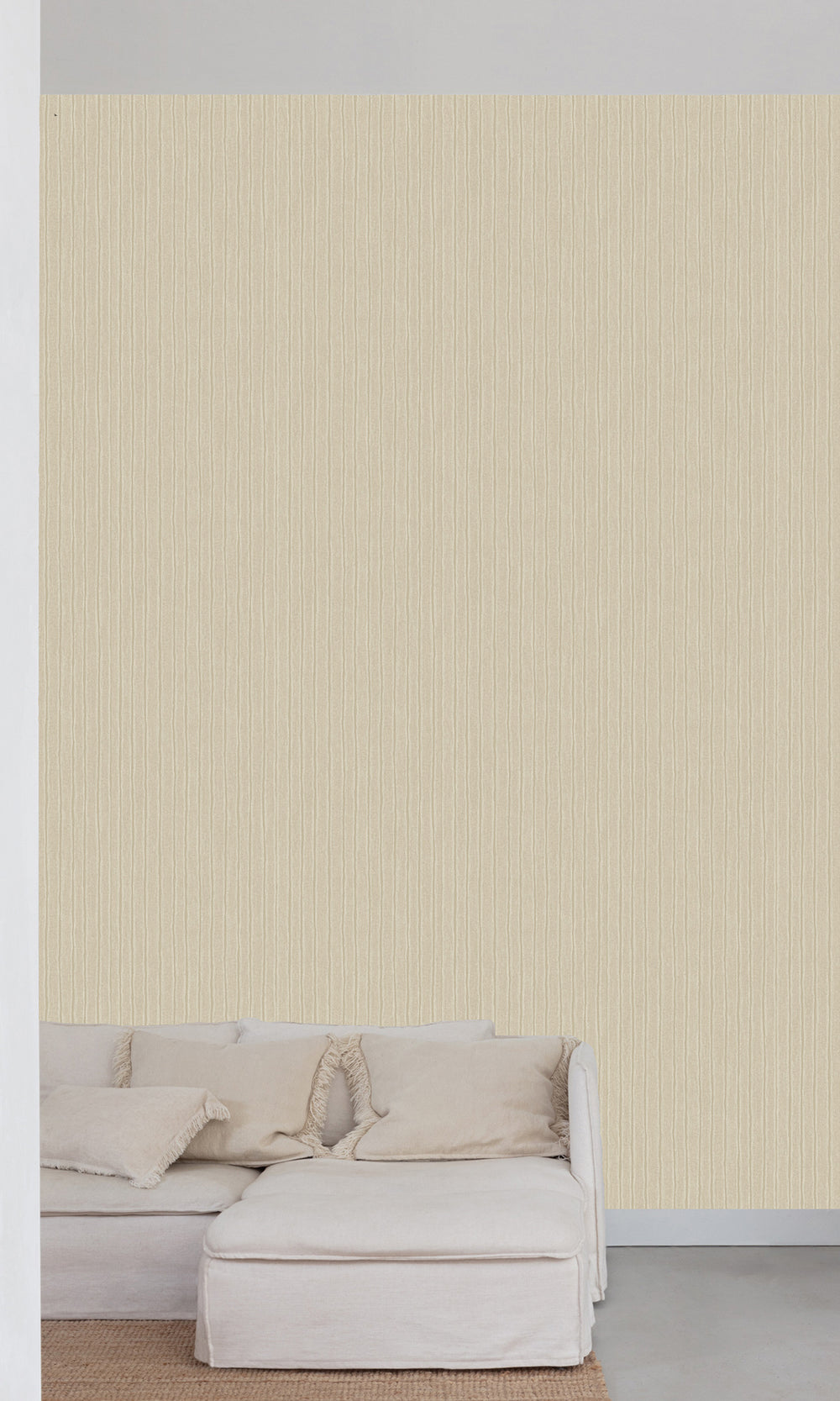 Desert Khaki Uneven Stripe Wallpaper R9790