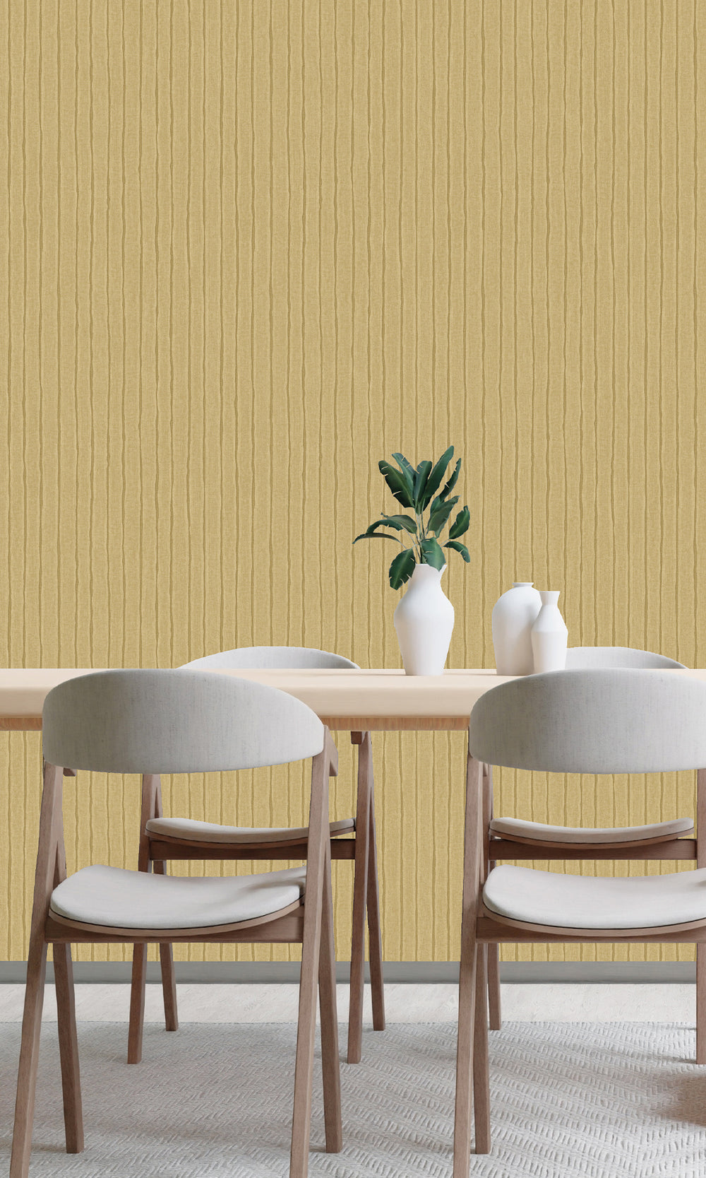 Antique Honey Uneven Stripe Wallpaper R9791
