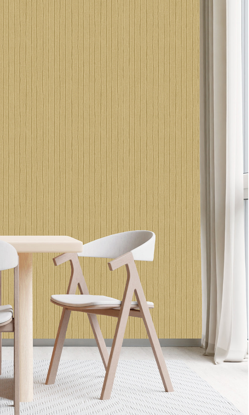 Antique Honey Uneven Stripe Wallpaper R9791