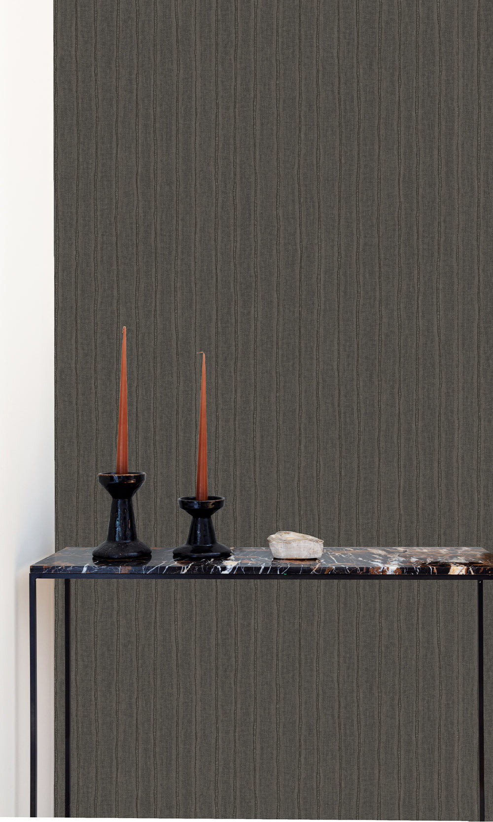 Deep Walnut Uneven Stripe Wallpaper R9794