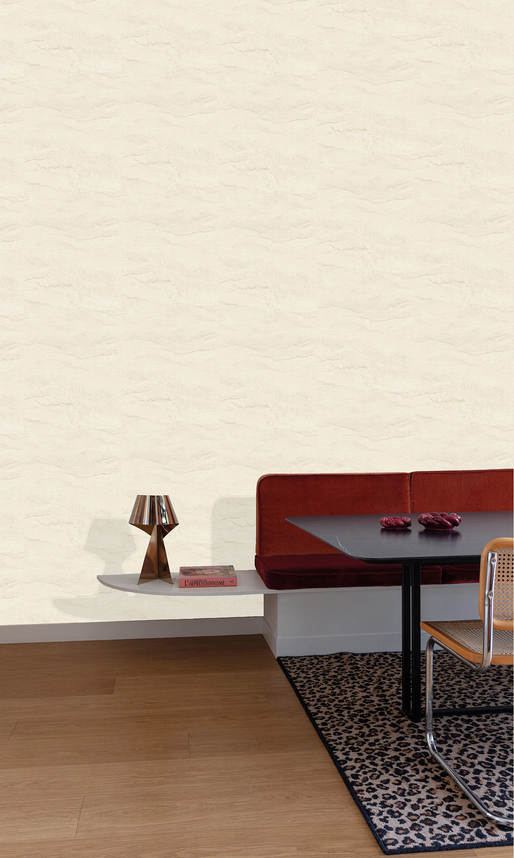 Seashell White Faux Marble Wallpaper R9799